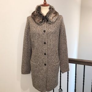 So Soft Marled Topper w/ Removable Faux-Fur Collar